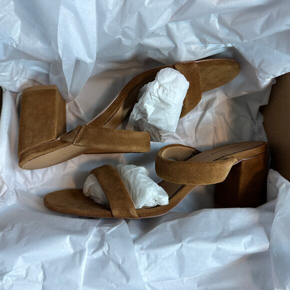 Soludos Brown Suede Mule Sandal SIZE 6 Ines Chunky Heel Kitten Comfort $140 NEW - Picture 10 of 14